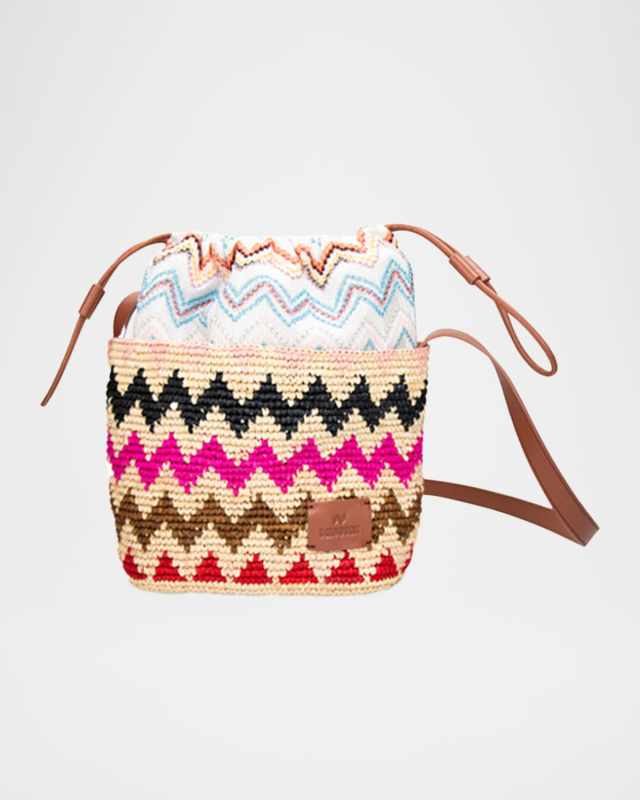Small Zig Zag Drawstring Bucket Bag